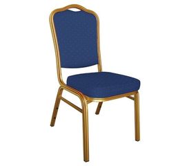 HILTON Καρέκλα Μέταλλο Gold Ύφασμα, Ύφασμα Μπλε ΕΜ513,2 Χρυσό/Μπλε από Μέταλλο/Ύφασμα  44x55x93cm  1τμχ