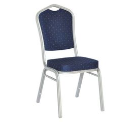 HILTON Καρέκλα Μέταλλο Βαφή Silver, Ύφασμα Μπλε ΕΜ513,3 Silver/Μπλε από Μέταλλο/Ύφασμα  44x55x93cm  1τμχ