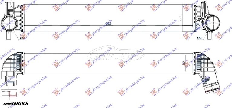 ΨΥΓΕΙΟ INTERCOOLER S1 (690x113x80) (MAHLE BEHR PREMIUM LINE)  για AUDI A1 14-18