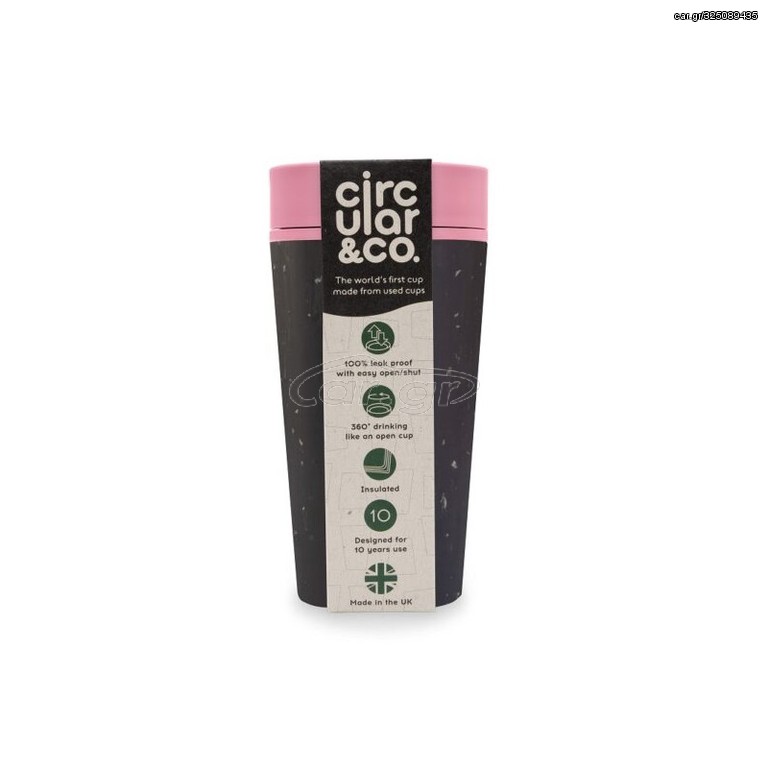 Circular Cup - Ποτήρι Καφέ - Μαύρο Ροζ 340ml