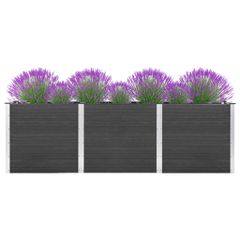 vidaXL Ζαρντινιέρα Υπερυψωμένη Γκρι 300 x 100 x 91 εκ. από WPC