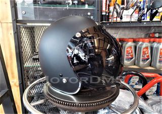 ΚΡΥΣΤΑΛΛΟ ΤΖΑΜΙ ΚΡΑΝΟΥΣ ΖΕΛΑΤΙΝΑ 3/4 RetroMoto ITALY!!! μαυρο φιμε old school classic vintage Custom project Cafe Racer Tracker chopper bobber scooter