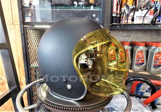 ΚΡΥΣΤΑΛΛΟ ΤΖΑΜΙ ΚΡΑΝΟΥΣ ΖΕΛΑΤΙΝΑ 3/4 RetroMoto ITALY!!! Κίτρινη old school classic vintage Custom project Cafe Racer Tracker chopper bobber scooter
