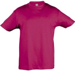 ΠΑΙΔΙΚΟ T-SHIRT ΜΕ ΣΤΡΟΓΓΥΛΉ ΛΑΙΜΌΚΟΨΗ SOL'S REGENT KIDS 11970 FUCHSIA-140