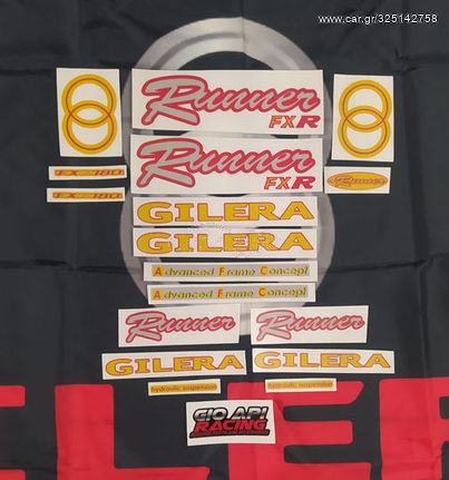 Αυτοκόλλητα Σετ Replica 17 Τεμάχια για Gilera Runner 180 FXR 1997-1998 Δίχρονα Μοντέλα Χρώματος Κίτρινο-Κοκκίνο καινούργια Αδιάβροχα