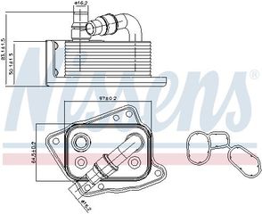 NISSENS Ψυγείο λαδιού για BMW 3 (E46) - BMW Z4 Roadster (E85) - 5 (E60, E61) - X3 (E83) - BMW 1 Hatchback (E81) - 3 Sedan (E90) - 3 Touring (E91) - 3 Coupe (E92) - 3 Cabrio (E93) -  X1 (E84)