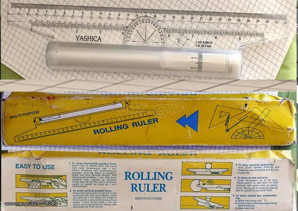 ΚΥΛΙΟΜΕΝΟΣ ΧΑΡΑΚΑΣ - ROLLING RULER 30 εκ., αμεταχειριστος, στο κουτι του με τις οδηγιες του