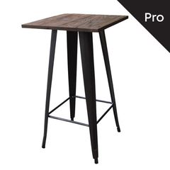 RELIX Wood Τραπέζι Bar-Pro, Μέταλλο Βαφή Antique Black, Απόχρωση Ξύλου Dark Oak Ε5197,10 Μαύρο/Καρυδί από Μέταλλο/Ξύλο  60x60x102cm  1τμχ