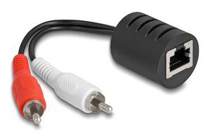 DELOCK audio extender 87857, 2x RCA σε RJ45, έως 50m, μαύρο, 2τμχ