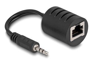 DELOCK audio extender 87858, 3.5mm σε RJ45, έως 50m, μαύρο, 2τμχ