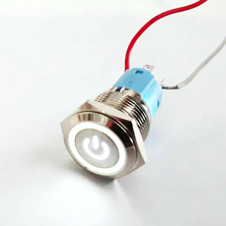 ΔΙΑΚΟΠΤΑΚΙ ΜΠΟΥΤΟΝ LED ON/OFF 12 VOLT ΜΕ ANGEL EYE ΨΥΧΡΟ ΛΕΥΚΟ 23ΑΒ