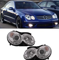 ΦΑΝΑΡΙΑ ΕΜΠΡΟΣ LED Headlights Mercedes Benz CLK W209 C209 Coupe A209 Cabrio (2003-2010) Chrome