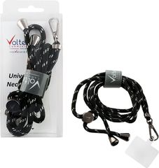 Volte-Tel Neck Strap - Λουρακι Λαιμου Για Θηκες ΜΑΥΡΟ-Ασημι VT03 - (5205308318184)