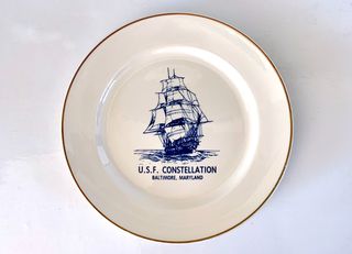 Πιάτο Πορσελάνης U.S.F. CONSTELLATION Porcelain Plate - Vintage 1970