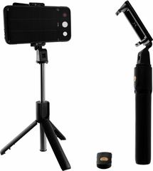 Volte-Tel 3IN1 Selfie Stick Monopod Πτυσσομενο Μπaστουνι (19cm - 70cm)+Universal Βαση Τριποδο +Bluetooth V4.0+Remote Black - (5205308269080)