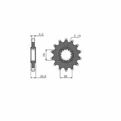 Γρανάζι Εμπρός SUNSTAR Για YAMAHA TDM 900cc (RN08) 2002 2003