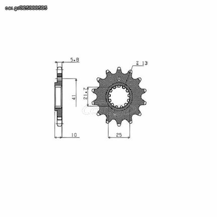 Γρανάζι Εμπρός SUNSTAR Για YAMAHA XT 660cc X MOTARD 2012 2013 2014 2015