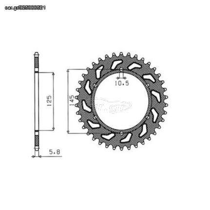 Γρανάζι Πίσω SUNSTAR Για YAMAHA XT 660cc R ENDURO (DM014) 2004 2005 2006 2007 2008 2009 2010 2011