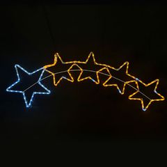 Διακοσμητικό 5 STARS 25W με 144 LED & 6m μονοκάναλο φωτοσωλήνα ψυχρό & κίτρινο χρώμα φωτός FLASH IP65 150x50cm