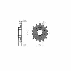 Γρανάζι Εμπρός SUNSTAR Για KAWASAKI KLE 500cc (LE500A7-13) 1996 1997 1998 1999 2000 2001 2002 2003 2004