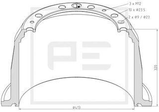 ΤΑΜΠΟΥΡΟ SCANIA ΟΠΙΣΘ. για SCANIA P,G,R,T - series