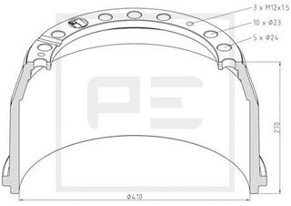 ΤΑΜΠΟΥΡΟ MB 160mm ΟΠΙΣΘ. για MERCEDES-BENZ SK