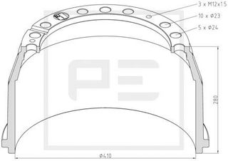 ΤΑΜΠΟΥΡΟ ΜΒ 180mm για MERCEDES-BENZ AXOR 2