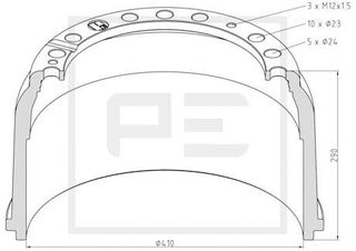 ΤΑΜΠΟΥΡΟ ΜΒ 160ΜΜ ΟΠΙΣΘ. για MERCEDES-BENZ LK/LN2