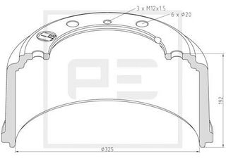 ΤΑΜΠΟΥΡΟ ΜΑΝ 325x150 για MAN L 2000