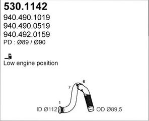 ΣΩΛΗΝΑΣ ΕΞΑΤΜΙΣΗΣ ΜΒ για MERCEDES-BENZ AXOR 2