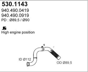 ΣΩΛΗΝΑ ΕΞΑΤΜΙΣΕΩΣ ΜΒ για MERCEDES-BENZ AXOR 2