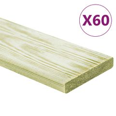vidaXL Σανίδες Deck 60 τεμ. 7,2 μ² 1 μ. Εμποτισμένο Μασίφ Ξύλο Πεύκου