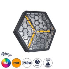 Επαγγελματικό φωτιστικό DIGITAL MATRIX PIXEL & Blinder 3x80W LED COB Chips Ultra 2200K & 30x0.5W LED SMD5050 Chips RGB