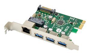 POWERTECH κάρτα επέκτασης PCIe σε USB 3.0 & GbE LAN ST642, VL805