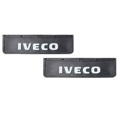 Λασπωτήρες με Ανάγλυφο Iveco- 60 cm x 18 cm - Μαύροι με Άσπρο Ανάγλυφο