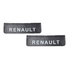 Λασπωτήρες με Ανάγλυφο Renault- 60 cm x 18 cm - Μαύροι με Άσπρο Ανάγλυφο