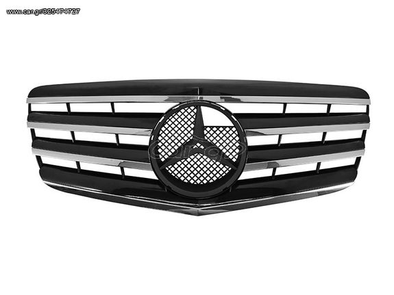 Γρίλια μάσκας μαύρη και χρώμιο Mercedes E class W211 2006-2009