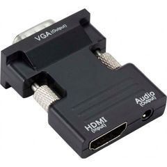 POWERTECH converter HDMI (F) σε VGA (M) CAB-H120 με audio, μαύρο