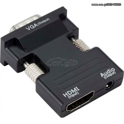 POWERTECH converter HDMI (F) σε VGA (M) CAB-H120 με audio, μαύρο