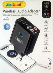 Andowl K16 Wireless Bluetooth Audio Adapter And Mobile Charger Black - ANDOWL