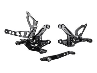 ΣΕΤ ΜΑΡΣΠΙΕ ALUMINIUM BLACK Y014  RACING REAR SETS ΓΙΑ ΥΑΜΑΗΑ MT-10/FZ-10 '16-'23| BONAMICI