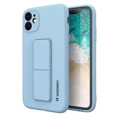 Wozinsky Kickstand Case Silicone Case with Stand for Samsung Galaxy A32 4G Light Blue