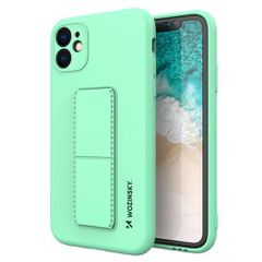 Wozinsky Kickstand Case silicone case with stand for Samsung Galaxy A22 4G mint