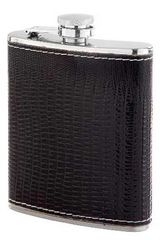 Hip Flask Φλασκί Ποτού Με Δερματίνη Μαύρο (490170) - 210ml