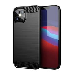 Carbon Case Flexible Cover TPU Case for iPhone 12 mini black