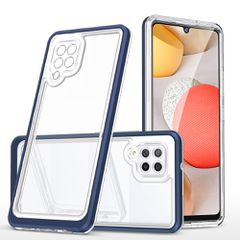 Clear 3in1 Case for Samsung Galaxy A42 5G Frame Gel Cover Blue