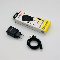 Andowl CX-18 Micro USB Type-C Adator Quick Charger 5V-3A/9V-2A/12V-1.5A Black - ANDOWL