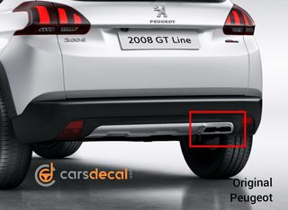 Γνήσιο Peugeot 2008 Νίκελ Διακοσμητικό Εξάτμισης 1617598780 