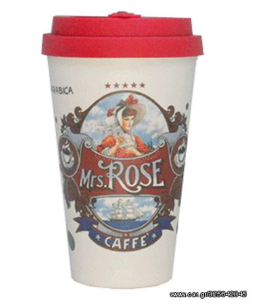 Mrs Rose Eco coffee cup ( μπαμπού ) –14oz/400ml, Κόκκινο