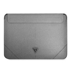 Guess Saffiano Triangle Logo case for a 14" laptop - silver
